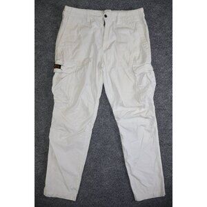 Vintage Polo Jeans Co Ralph Lauren Military Cargo Pants 1967 White 34x32 Canvas